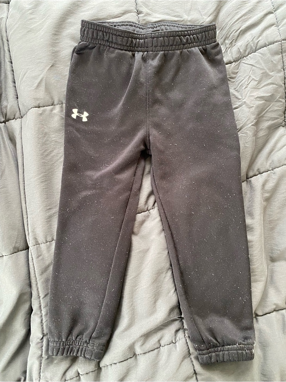 Under Armour Youth Black Jogger Sweatpants with White Logo